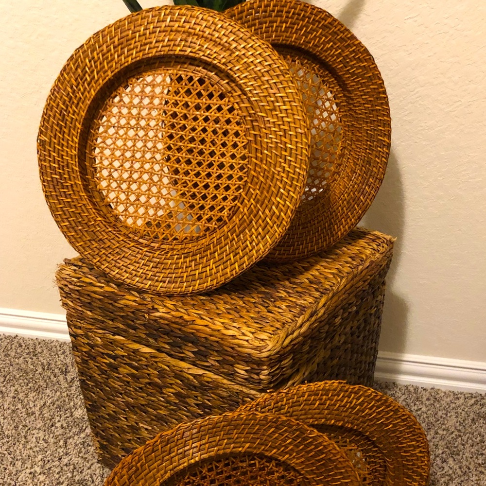 Rattan Chargers Boho wicker basket